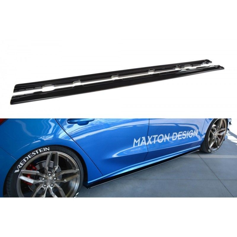 Maxton Side Skirts Diffusers Ford Focus ST / ST-Line Mk4 Gloss Black, Focus Mk4 / ST-Line