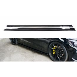 Maxton SIDE SKIRTS DIFFUSERS MERCEDES- BENZ C43 AMG W205 Gloss Black, W205