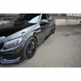 Maxton SIDE SKIRTS DIFFUSERS MERCEDES- BENZ C43 AMG W205 Gloss Black, W205