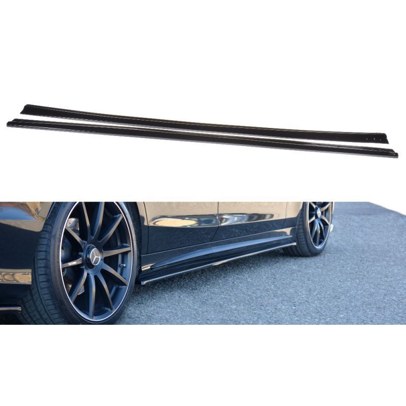 Maxton SIDE SKIRTS DIFFUSERS MERCEDES-BENZ S-CLASS AMG-LINE W222 Gloss Black, CLASSE S W221