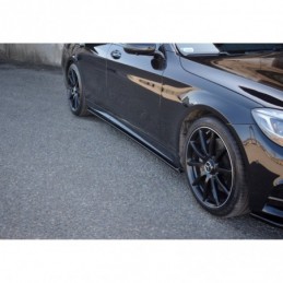 Maxton SIDE SKIRTS DIFFUSERS MERCEDES-BENZ S-CLASS AMG-LINE W222 Gloss Black, CLASSE S W221