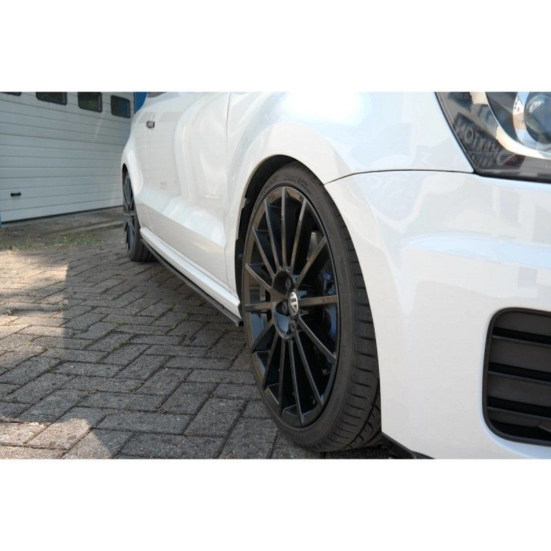 Maxton SIDE SKIRTS DIFFUSERS VOLKSWAGEN POLO MK5 R WRC Gloss Black, Polo Mk5 6R