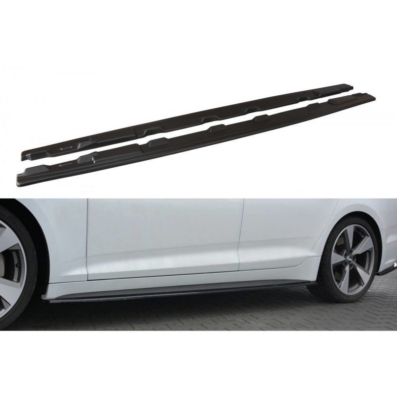 Maxton Side Skirts Diffusers Audi S5 / A5 S-Line F5 Sportback Gloss Black, A5 F5