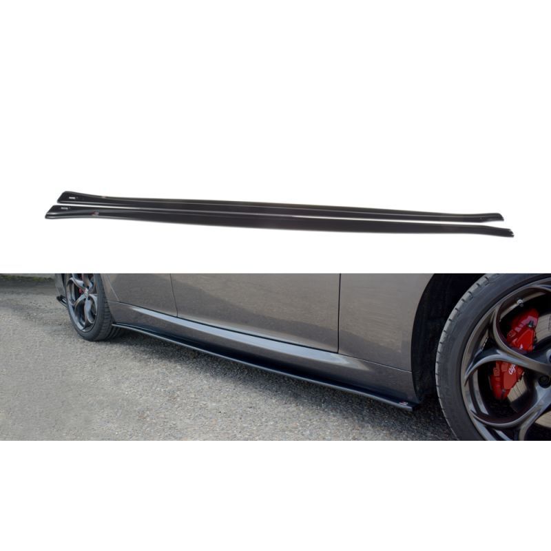 Maxton SIDE SKIRTS DIFFUSERS ALFA ROMEO GIULIA VELOCE Gloss Black, Giulia Veloce