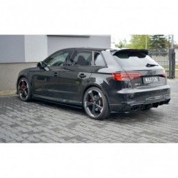 Maxton Side Skirts Diffusers Audi RS3 8V FL Sportback Gloss Black, A3/S3/RS3 8V