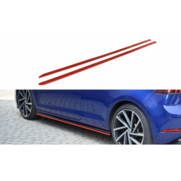 Maxton Side Skirts Diffusers V.2 VW Golf 7 R / R-Line Facelift Gloss Black, Golf 7