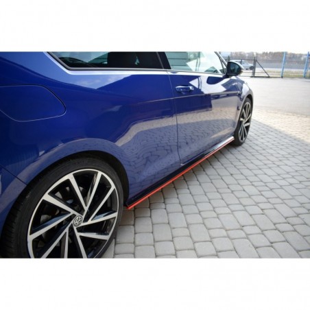 Maxton Side Skirts Diffusers V.2 VW Golf 7 R / R-Line Facelift Gloss Black, Golf 7