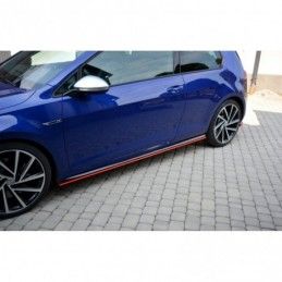 Maxton Side Skirts Diffusers V.2 VW Golf 7 R / R-Line Facelift Gloss Black, Golf 7