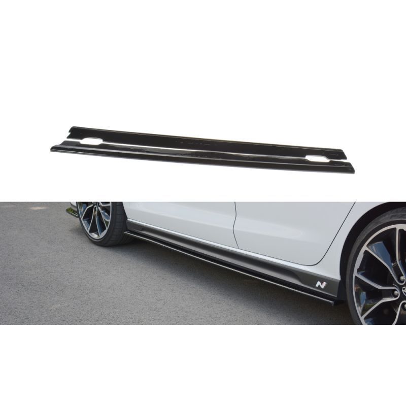 Maxton Side Skirts Diffusers V.1 Hyundai I30 N Mk3 Hatchback / Fastback Gloss Black, Hyundai