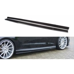 Maxton Side Skirts Diffusers Audi S3 / A3 S-Line 8V / 8V FL Hatchback Gloss Black, A3/S3/RS3 8V