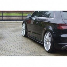 Maxton Side Skirts Diffusers Audi S3 / A3 S-Line 8V / 8V FL Hatchback Gloss Black, A3/S3/RS3 8V