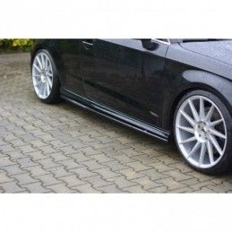 Maxton Side Skirts Diffusers Audi S3 / A3 S-Line 8V / 8V FL Hatchback Gloss Black, A3/S3/RS3 8V