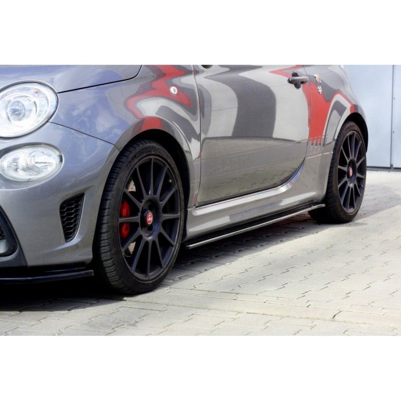 Maxton SIDE SKIRTS DIFFUSERS FIAT 500 ABARTH MK1 FACELIFT Gloss Black, 500