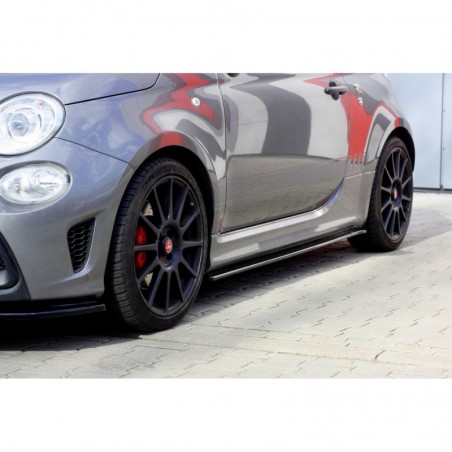 Maxton SIDE SKIRTS DIFFUSERS FIAT 500 ABARTH MK1 FACELIFT Gloss Black, 500