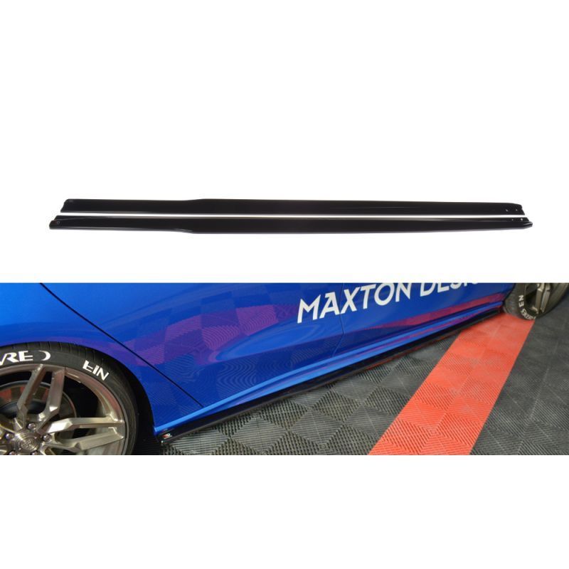 Maxton Side Skirts Diffusers V.3 Ford Focus ST / ST-Line Mk4 Gloss Black, Focus Mk4 / ST-Line