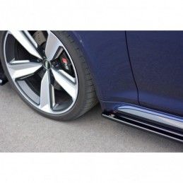 Maxton Side Skirts Diffusers Audi RS4 B9 Gloss Black, A4 B9