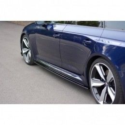 Maxton Side Skirts Diffusers Audi RS4 B9 Gloss Black, A4 B9