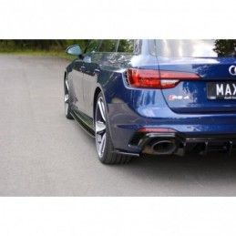 Maxton Side Skirts Diffusers Audi RS4 B9 Gloss Black, A4 B9