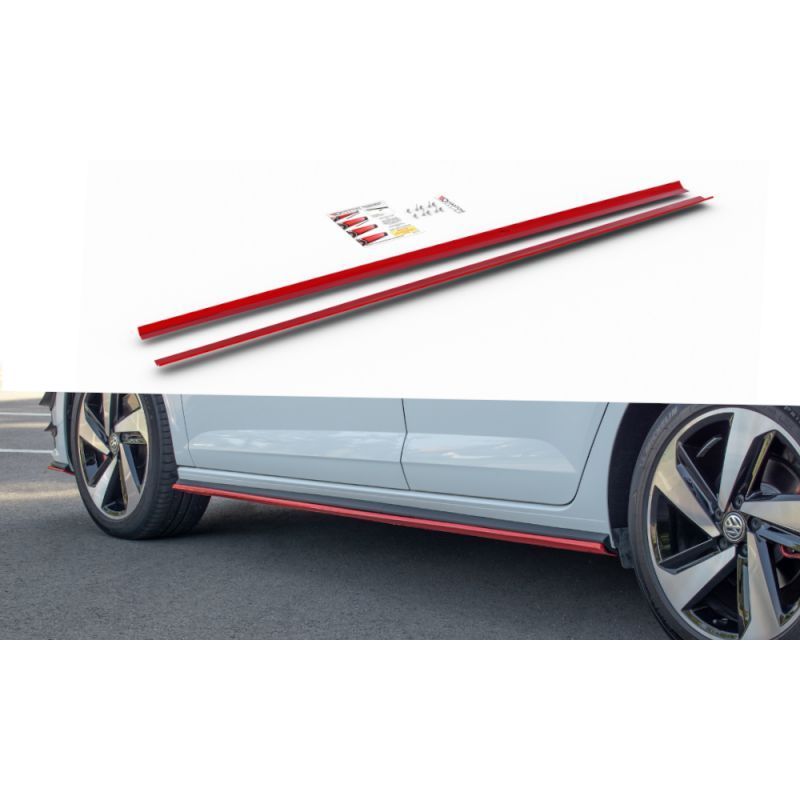 Maxton SIDE SKIRTS DIFFUSERS VW POLO MK6 GTI Gloss Black, Polo Mk6