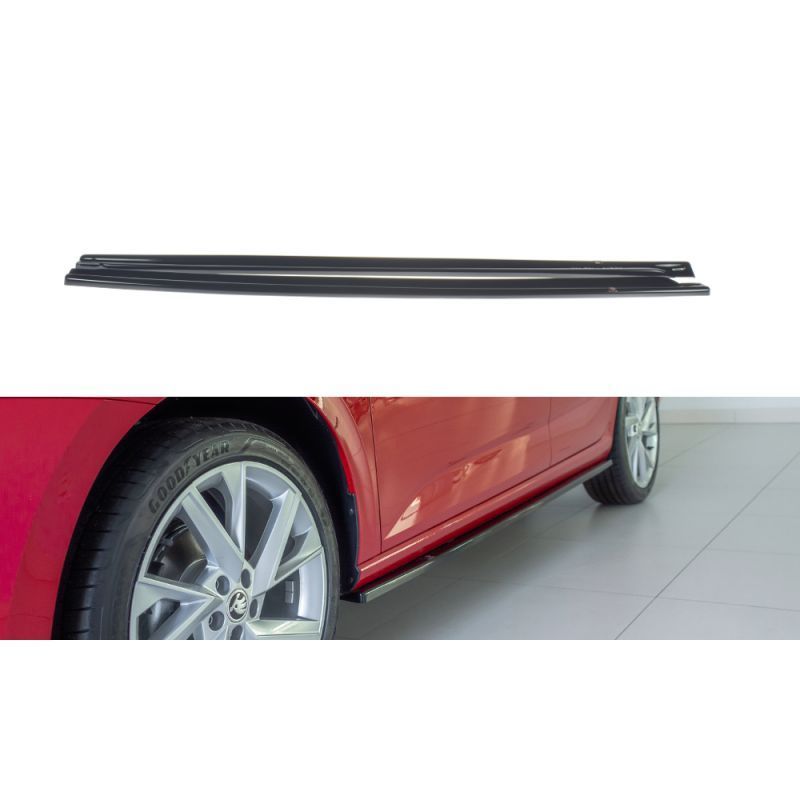 Maxton Side Skirts Diffusers Skoda Scala Gloss Black, Scala