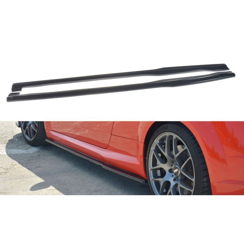 Maxton Side Skirts Diffusers Audi TT RS 8S Gloss Black, TT Mk3 8S