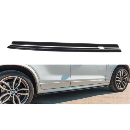 Maxton SIDE SKIRTS DIFFUSERS for BMW X3 F25 M-Pack Facelift Gloss Black, X3 F25