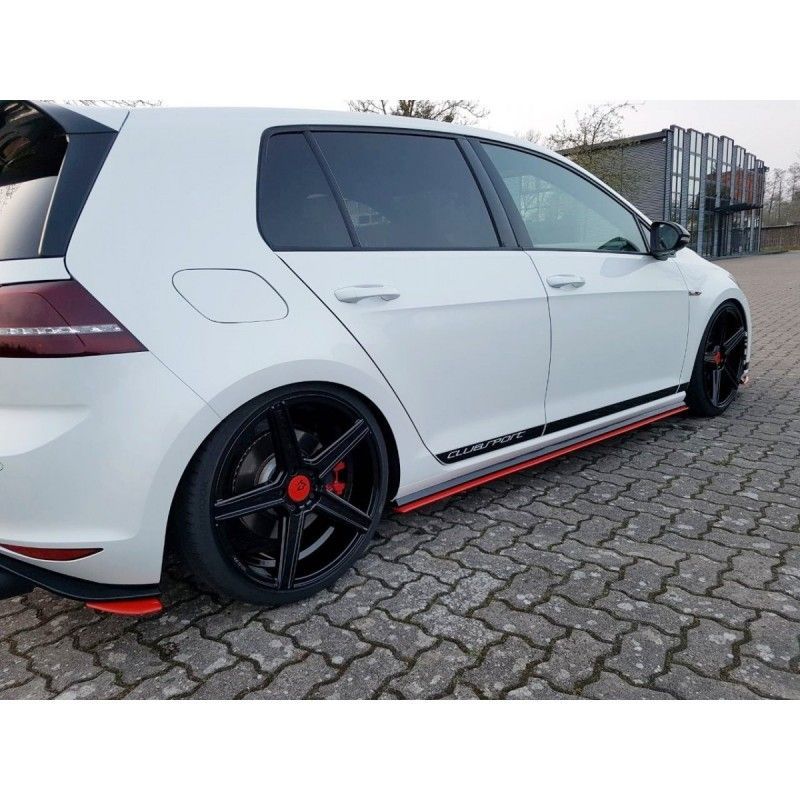 Maxton SIDE SKIRTS DIFFUSERS VW GOLF Mk7 GTI CLUBSPORT RED, Golf 7