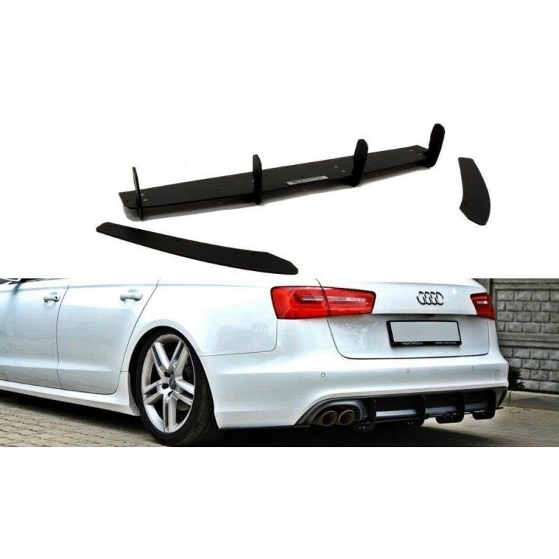 Maxton Rear Diffuser & Rear Side Splitters Audi A6 S-Line C7 (exhaust 1x2) , A6/S6/RS6 4G C7 