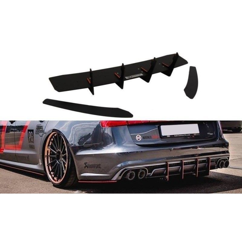 Maxton Rear Diffuser & Rear Side Splitters Audi S6 C7 FL , A6/S6/RS6 4G C7 