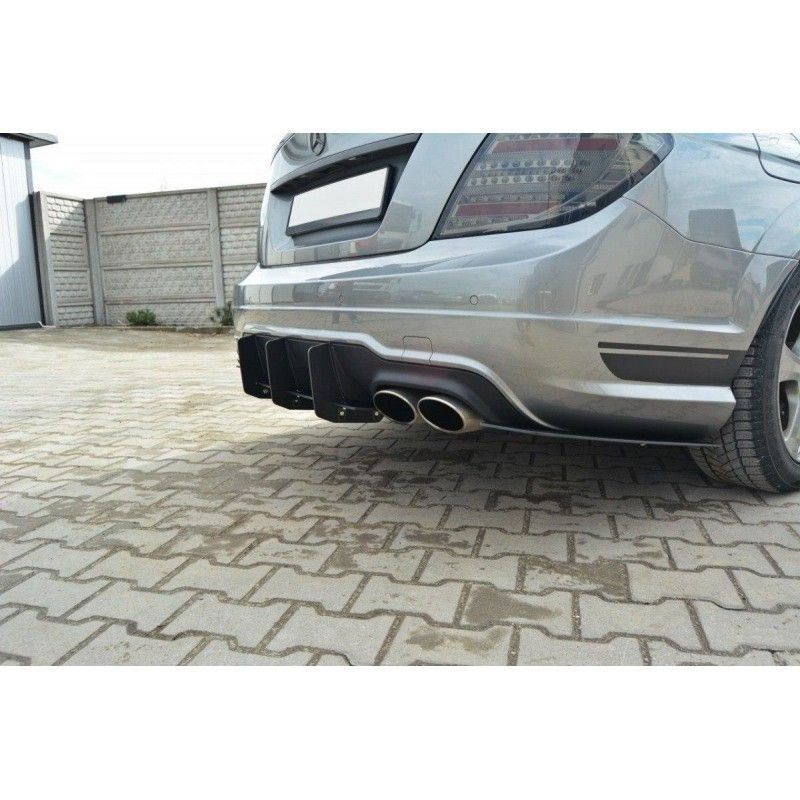 Maxton Mercedes C W204 AMG-Line (Facelift) REAR DIFFUSER & REAR SIDE SPLITTERS , W204