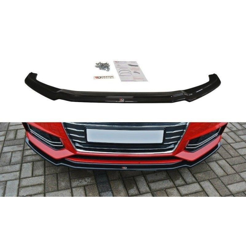 Maxton Front Splitter V.1 Audi S4 / A4 S-Line B9 Gloss Black, A4 B9