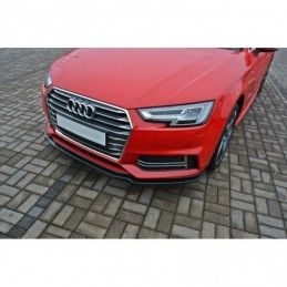 Maxton Front Splitter V.1 Audi S4 / A4 S-Line B9 Gloss Black, A4 B9