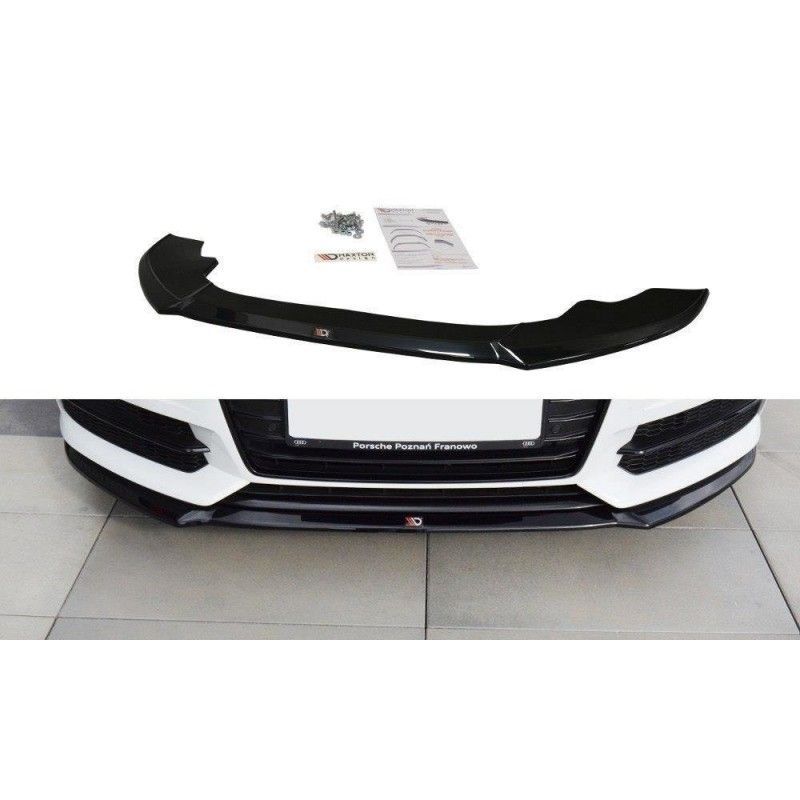 Maxton FRONT SPLITTER V.1 Audi A6 C7 S-line/ S6 C7 Facelift Gloss Black, A6/S6/RS6 4G C7 