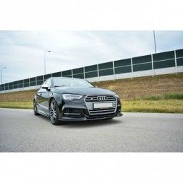 Maxton Front Splitter V.1 Audi S3 / A3 S-Line 8V FL Gloss Black, A3/S3/RS3 8V