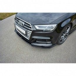 Maxton Front Splitter V.1 Audi S3 / A3 S-Line 8V FL Gloss Black, A3/S3/RS3 8V