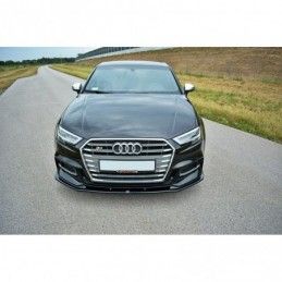 Maxton Front Splitter V.1 Audi S3 / A3 S-Line 8V FL Gloss Black, A3/S3/RS3 8V