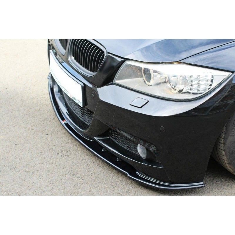 Maxton FRONT SPLITTER V.1 for BMW 3 E91 M-PACK FACELIFT Gloss Black, Serie 3 E90/ E91