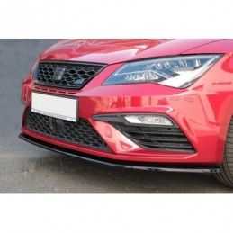 Maxton Front Splitter V.1 Seat Leon Cupra / FR Mk3 FL Gloss Black, Leon Mk3 FR