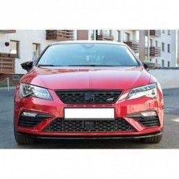 Maxton Front Splitter V.1 Seat Leon Cupra / FR Mk3 FL Gloss Black, Leon Mk3 FR