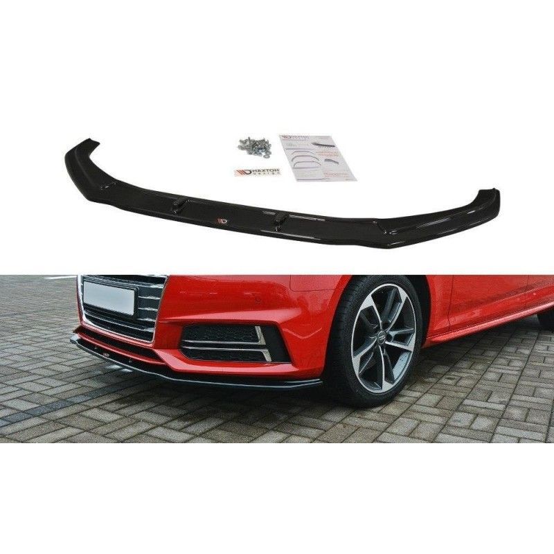 Maxton Front Splitter V.2 Audi S4 / A4 S-Line B9 Gloss Black, A4 B9