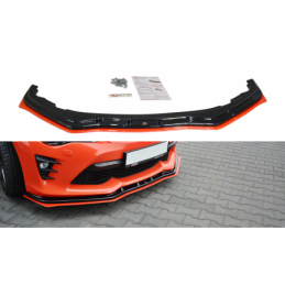 Maxton FRONT SPLITTER V.4 TOYOTA GT86 FACELIFT Gloss Black + Red, TO-GT86-1F-FD3RRED+FD3G, MAXTON DESIGN Neotuning.com