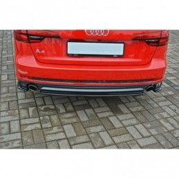 Maxton CENTRAL REAR SPLITTER Audi A4 B9 S-Line Gloss Black, A4 B9