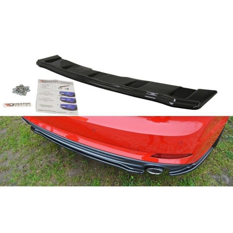 Maxton CENTRAL REAR SPLITTER Audi A5 F5 S-Line (without vertical bars) Gloss Black, A5 F5