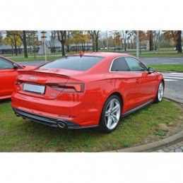 Maxton CENTRAL REAR SPLITTER Audi A5 F5 S-Line (with vertical bars) Gloss Black, A5 F5