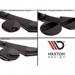 Maxton CENTRAL REAR SPLITTER Audi A5 F5 S-Line (with vertical bars) Gloss Black, A5 F5