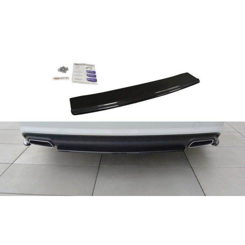 Maxton CENTRAL REAR SPLITTER Audi A6 C7 Avant S-line Facelift Gloss Black, A6/S6/RS6 4G C7 