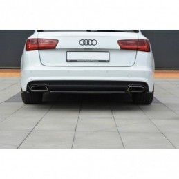 Maxton CENTRAL REAR SPLITTER Audi A6 C7 Avant S-line Facelift Gloss Black, A6/S6/RS6 4G C7 