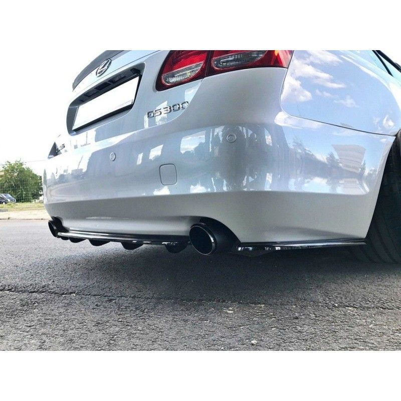 Maxton CENTRAL REAR SPLITTER Lexus GS 300 Mk3 Facelift (with vertical bars) Gloss Black, Lexus