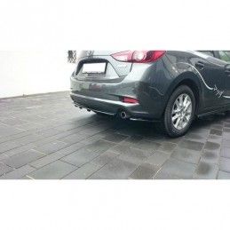 Maxton CENTRAL REAR SPLITTER Mazda 3 BN (Mk3) Facelift (with vertical bars) Gloss Black, Mazda 3