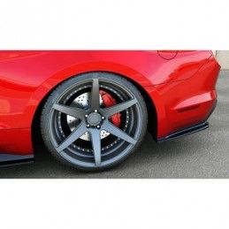 Maxton Rear Side Splitters Ford Mustang Mk6 Gloss Black, Mustang